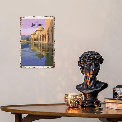 Patio Wall Decor Travel Jaipur 6 Retro Signs Metal Vintage Metal Decorative Wall Art With Funny And Inspirational Life Quotes For Home,Office,Yard,Kitchen,Bedroom And Cafe 8X12inch