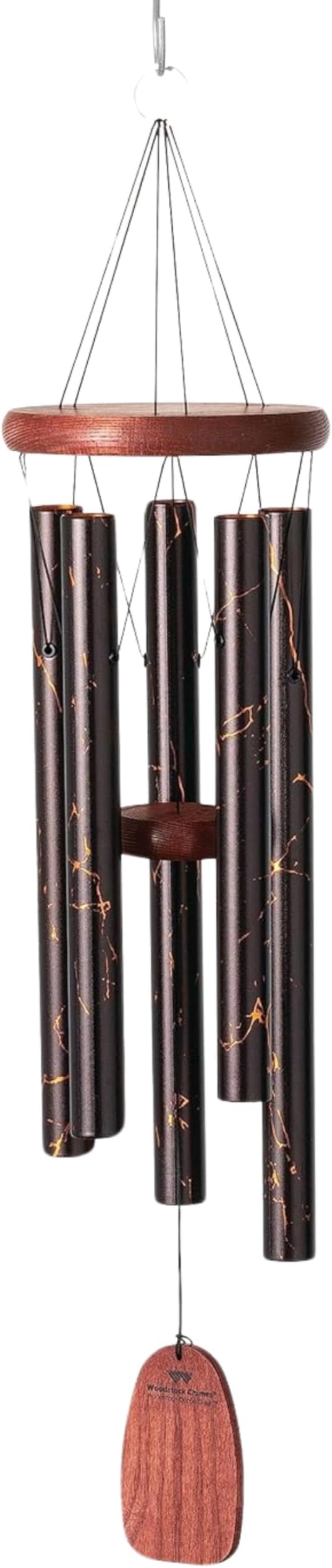 Woodstock Wind Chimes for Outside, Outdoor Decor, Garden and Patio Decor Chime, Medium (24'') Gold Vein Wind Chime (DEGV)