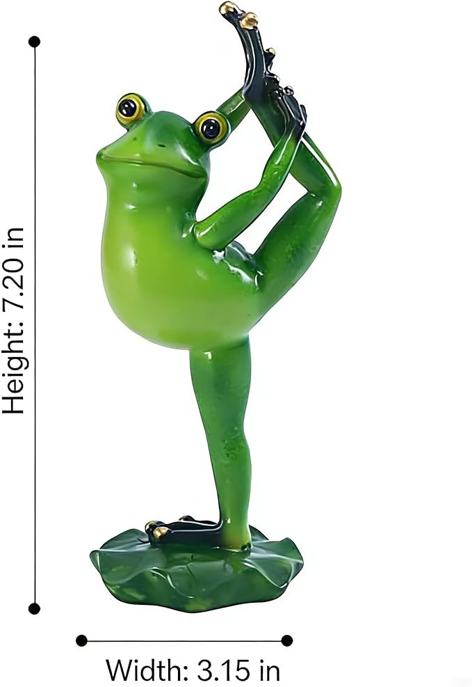 Dancing Frog Statue Outdoor Decor for Garden, 7.2" Fairy Yard Figurines Home Sculptures for Lawn Patio Front Porch Backyard