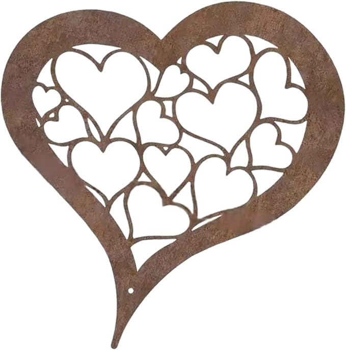 Rusty Stake Heart Statue Tree with Realistic Rusted Heart for Home and Garden Parterre Enhancement Yard Decoration
