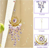 Crystal Suncatcher, Suncatchers for Windows Hanging, Sun Catchers Indoor Window, Unique Crystal Wind Chimes for Indoor & Outdoor Decoration, Gift for Sutffers Home Decor (Purple)
