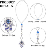 Evil Eye Car Hanging Ornament Metal Hand of Evil Eye Charm Pendant Beaded Decor Good Luck Suncatcher Pendant for Keychain Car Rearview Mirror Window Car Door Frame Balcony