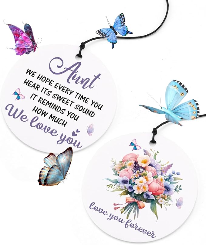 BeauGift Aunt Gifts, Wind Chimes Aunt Birthday Gifts from Niece Nephew, Mothers Day Windchime Gift, Home Decor Keepsake for Best Aunt