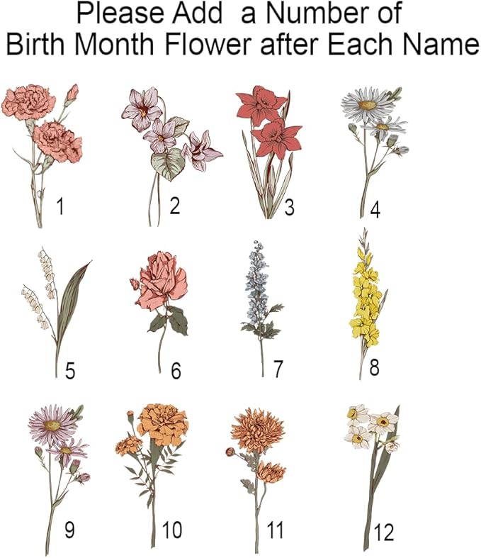 Nazenti Garden of Love Personalized Mom Garden in Color, Custom Birth Month Garden Stone, Family Entry Decoration, Grandma Birthday Gift, Mom Gift Mother's Day, Flower 4