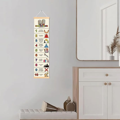 Ten Commandments Banner, Church Banner, Christian Rustic Hanging Door Flag, Farmhouse Decorations Outdoor Indoor, Church Activity Decor, Bible Lesson, Scripture and Words Decorations