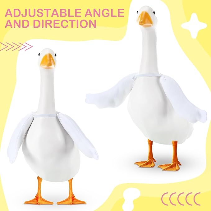 Shinylin 2 Pcs Porch Goose Wings for 15”- 18" Porch Lawn Goose Outfit Accessories White Arms for Outdoor Patio Yard Lawn Art Decoration (Rippled Edge)