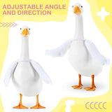 Shinylin 2 Pcs Porch Goose Wings for 15”- 18" Porch Lawn Goose Outfit Accessories White Arms for Outdoor Patio Yard Lawn Art Decoration (Rippled Edge)