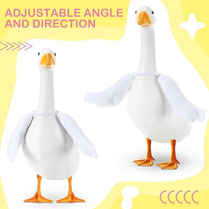Shinylin 2 Pcs Porch Goose Wings for 15”- 18" Porch Lawn Goose Outfit Accessories White Arms for Outdoor Patio Yard Lawn Art Decoration (Rippled Edge)