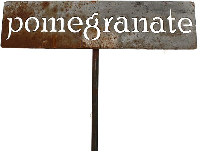 Classic Metal Garden Markers 19 Inches Tall (pomegranate, Naturally Rusted)