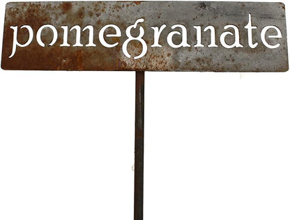 Classic Metal Garden Markers 19 Inches Tall (pomegranate, Naturally Rusted)