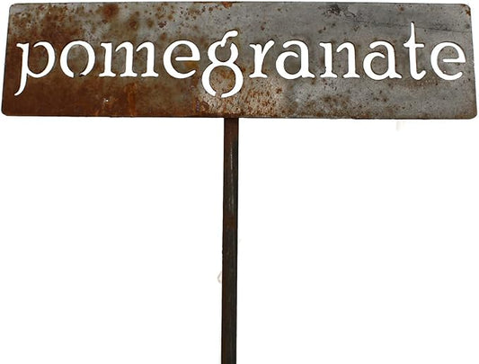 Classic Metal Garden Markers 19 Inches Tall (pomegranate, Naturally Rusted)
