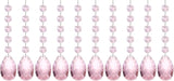 PATIKIL Teardrop Crystal Chandelier Pendants Beads, 10 Pack 145mm Length 38mm Chandelier Prisms Parts Ornaments Hanging Beads for DIY Arts Crafts Decoration, Pink