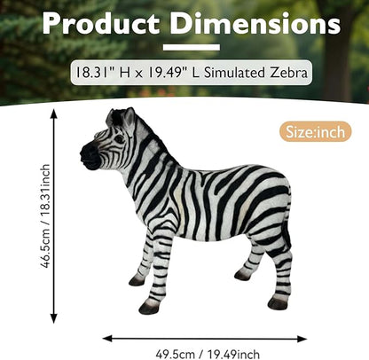 18.31" H x 19.49" L Zebra Statue for Garden, Outdoor Sculpture, Animal Decor for Yard Porch Entryway Patio Living Room (Large, Zebra)