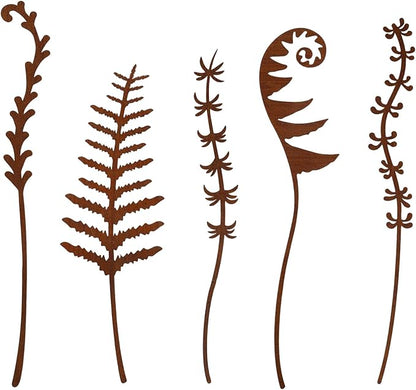 Penitue 5pcs Metal Flowers for Outside, Rustic Decorative Garden Stakes Weather-Resistant Metal Flowers Garden Decor for Yard Art Flower Bed Plant Stakes Lawn Pathway Decorations(Style 2)