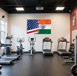 Indian American Combination Flag 3X5FT, Double Sided 3Ply, US India Flags, Men Women Banner,Vibrant Colors, Double Stitched with 2 Brass Grommets, Bar Garden Street Decoration, GYM, Office Decor,Indoor Outdoor Use,Gifts. (US-IN-X, 3x5ft3ply)