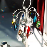 10pcs Crystal Suncatcher Prism, 38mm Multicolor Teardrop Crystal Chandelier Replacement Hanging Glass Ornament Pendant Rainbow Maker for Window, Wedding, Party, Home Décor