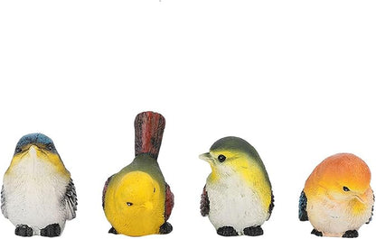 POCREATION Resin Birds Animal Figurine Decoration, 4 Pieces, Lawn Garden Ornaments for Home Courtyard Decor