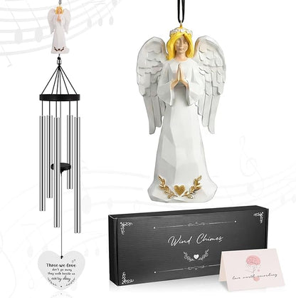 Angel Memorial Wind Chimes for Loss of Loved One Sympathy Gifts for Outside Large Outdoor Wind Chimes, Bereavement Gift Ideas, Condolence Memorial Gifts for Loss of Mom Dad Husband