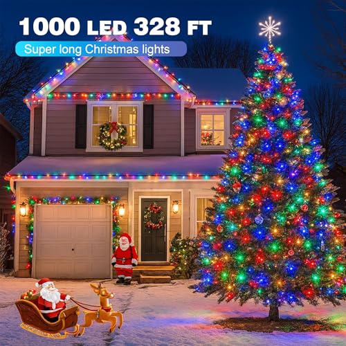 328FT Multicolor Christmas String Lights - 1000 LED