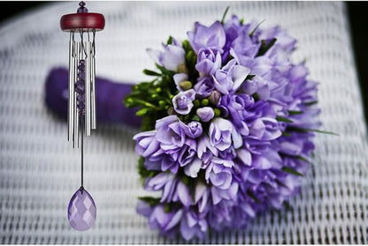 Woodstock Chimes Signature Collection, Gem Drop Chime, 10'' Violet Décor Designs - Small Chimes Wind Chimes for Outdoor, Patio, Home or Garden Décor (GEMVI)