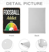 Vintage Tin Signs Foosball for Room,Patio,Office,Yard & More Retro Metal Wall Decor,8x12 Inch Funny Quotes & Gothic Designs