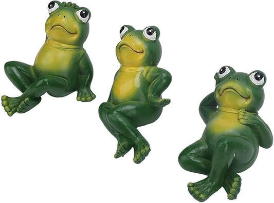 Cute Statues Garden Outdoor Ornament 3Pcs Innovative Simulation Statues Backyard Decor