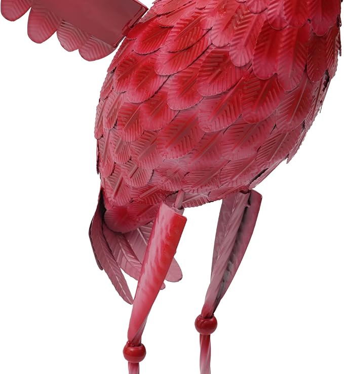 Outdoor Flamingo Garden Statues Set of 1/2/3, Metal Lawn Art Decorations with Rustproof Iron, Lifelike Tropical Bird Sculpture for Yard Patio Terrace Wedding Birthday Gift