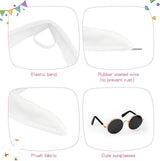 Poseable Goose Wings Black Sunglasses for 23"-28" Porch Lawn Goose White Adjustable Arm Wings Outfit Accessories for Garden Patio Yard Lawn Outdoor Geese Statue Art Decoration