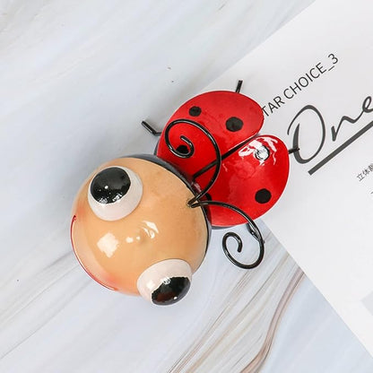 1 Pcs Metal Ladybug Statue Outdoor Insect Statue Cute Ladybug Garden Outdoor Statue Decor for Home Patio Garden Ornament Park Lawn Decoration