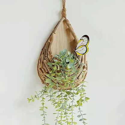 Stained Butterfly Plant Sun Catcher for Gardens, Or Patios Plant Gifts (Yellow)