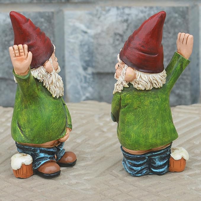Gnome Garden Decor: Enchanted Garden Characters, Tree Trunk Gnome Statue - Ideal for Outdoor Balconies, Gardens, Courtyards, Lawns, Moss, and Bonsai Doll Sculpture Decor