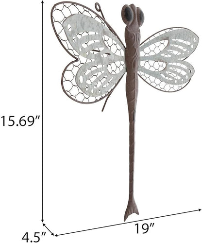 Hobby Lobby Metal Wall Art, Spring, Garden, Indoor/Outdoor (Brown/Silver Dragonfly)