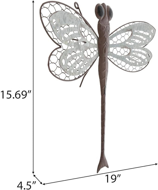 Hobby Lobby Metal Wall Art, Spring, Garden, Indoor/Outdoor (Brown/Silver Dragonfly)