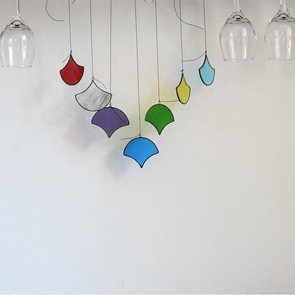 Stained Glass Suncatchers Set of 7 Multicoloured Stained Glass Window Hangings Ornament Sets Handmade for Home, Garden, Patio and Party Decoration Home Ornament Gifts for Women