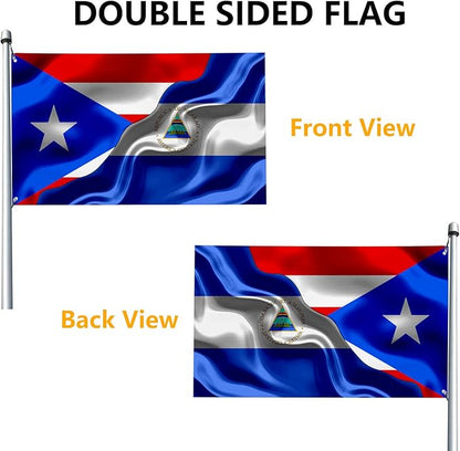Puerto Rican Puerto Rico And Nicaraguan Nicaragua Flag 3x5 Ft Double-Sided Printed Indoor/Outdoor Polyester Fabric Decorative Banner With 2 Brass Grommets 3x5 Foot National Flags For Outside