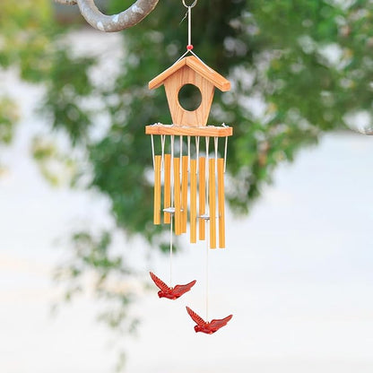 M METERXITY 12-Pack Wind Chime Pendants, 4.3cm Acrylic Peace Dove Shape DIY Wind Chime Parts Supplies for Craft Projects/Custom Home Garden Outdoor Hanging Decorations [Red]