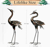 Shorayn Metal Crane Garden Statue, Garden Sculptures & Statues, Bronze Crane Ornaments Yard Art for Backyard Patio Lawn Decorations