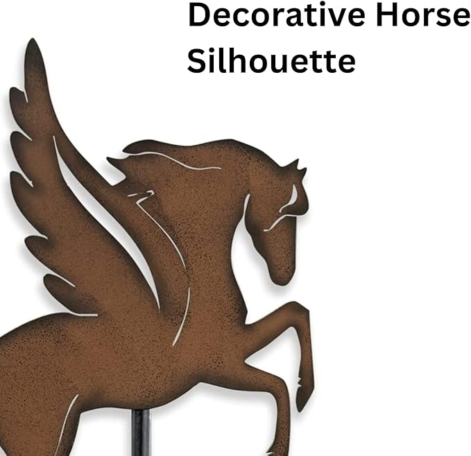 SAGEFINDS Pegasus Garden Stake | Weatherproof Metal | Decorative Horse Silhouette | Yard and Lawn Art | Outdoor Garden Décor