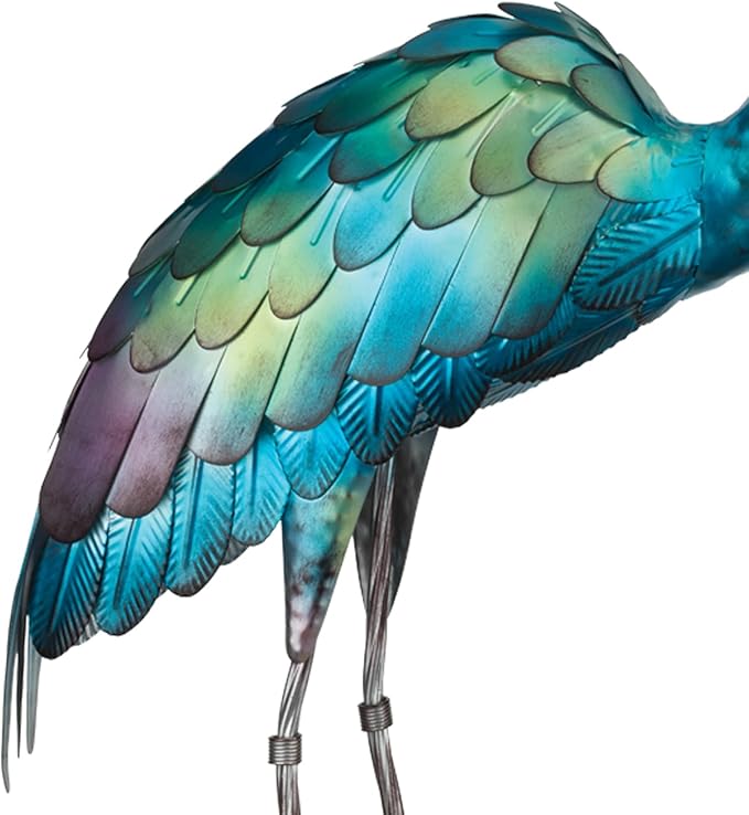 Regal Art & Gift Mystic Crane Metal Statue – Indoor Outdoor Decorative Sculpture for Home & Garden Décor, Weather-Resistant Yard Art Figure for Patio, Lawn - Upward Gaze