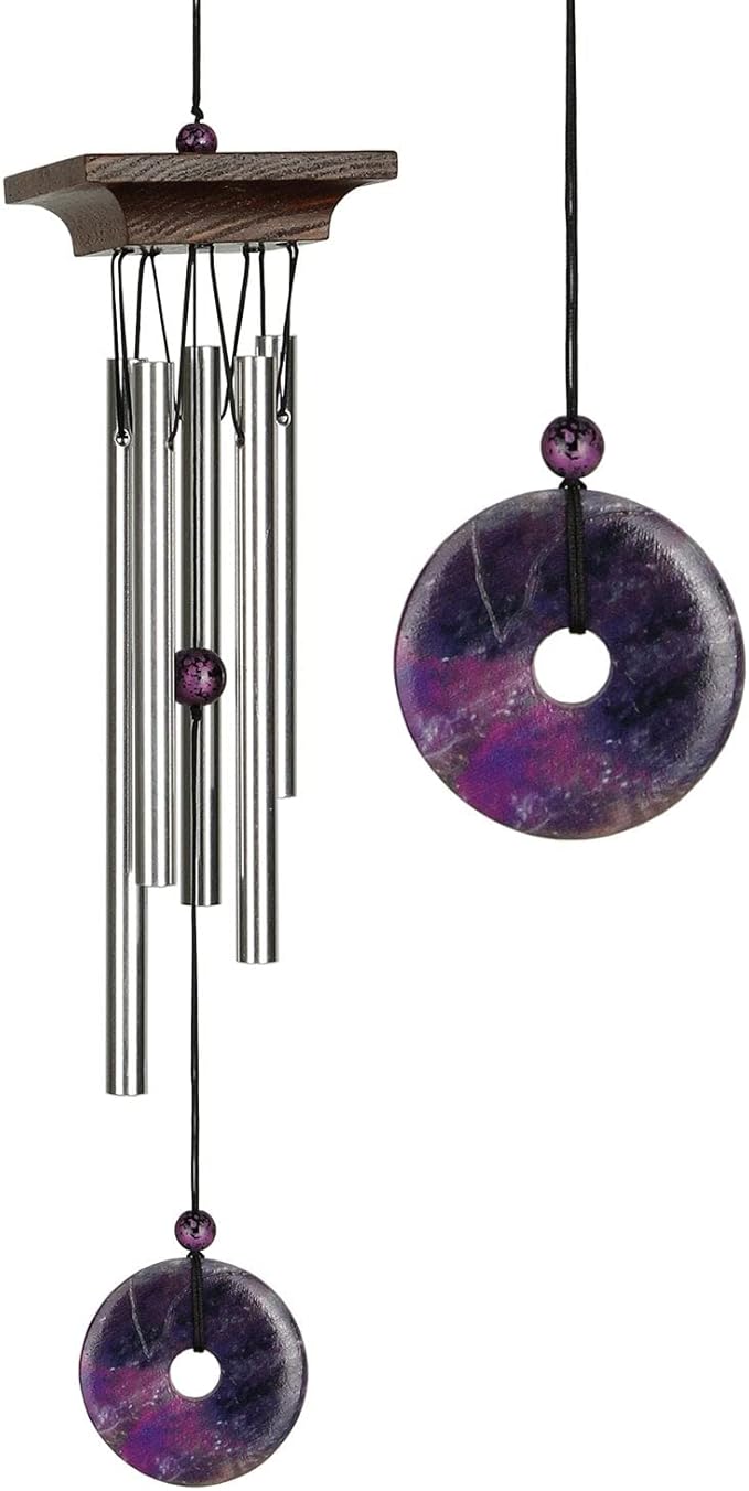 Woodstock Chimes Signature Collection, Woodstock Amethyst Chime, Medium (30'') Decor Designs Wind Chimes for Outdoor, Patio, Home or Garden Décor (WYBRM)
