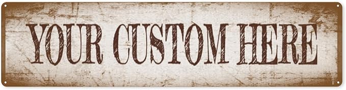 Generic Custom Metal Sign Personalized Street Signs, 4x16in, Aluminum, Vintage Style, Horizontal, Wall Mount, Home, Office, Outdoor, Warning, Directional, Decorative