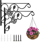 Vumdua Hanging Plants Bracket, 2 Pack 12 inch Wall Planter Hook with Iron Screws Included, Decorative Plant Hanger for Bird Feeders, Wind Chimes Indoor, Flower Pot, Lantern, Outdoor Indoor Patio Decor