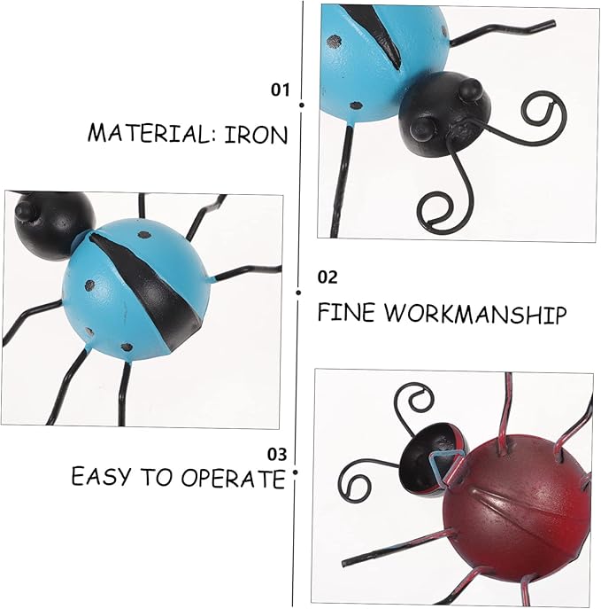 Abaodam 3pc Realistic Ladybug Ornaments Animal Decorations for Backyard for Crafts