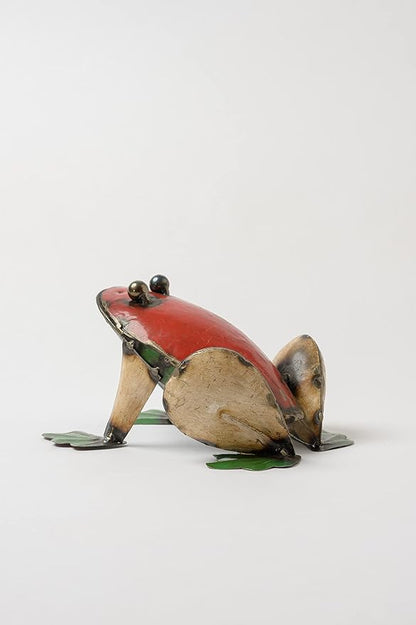 De Kulture Handcrafted Recycled Iron Small Frog Decorative Collectible Figurine showpiece Beautify Home Office Holiday décor| Ideal for Garden Balcony Terrace Decoration, 6.3x4.8x3.9 (LWH) inches