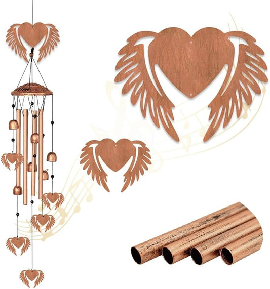 INFUNLY Outdoors Wind Chimes Love Wing Music Wind Chimes Large Aluminium Memorial Wind Chime Inspirational Gift for Women Garden Patio Home Decor