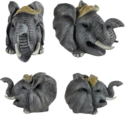 coolboy Elephant Sculpture Gutter Diverter Rain,Deco Gutter Extension Downspout, Eco-Friendly Resin Gutter Extender Diverter,Splash Block, Perfect Rain Gutter Downspout Extension for 3"x4" Downspouts