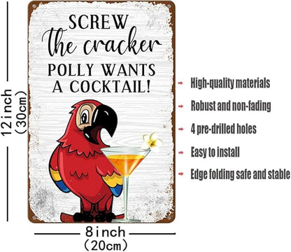 Bar Sign Tin Vintage Metal Signs Funny Bar Decor For Home Wall Decorations Personalized Sign For Beach Home Pool Patio Sign Outdoor 8×12 Inches