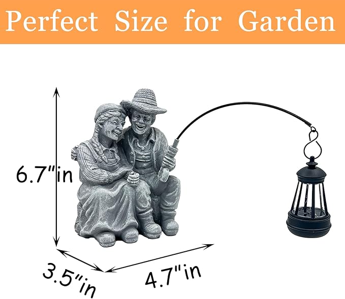 Teaeeno Couple Decor Outdoor Solor Light, Timeless Moments for A Lifelong Partnership, Gifts for Garden/Patio Decor, Essential Gifts for First Love/Anniversaries,Creating A Romantic Ambiance(Stone)
