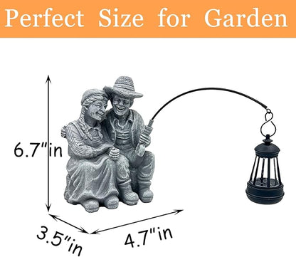Teaeeno Couple Decor Outdoor Solor Light, Timeless Moments for A Lifelong Partnership, Gifts for Garden/Patio Decor, Essential Gifts for First Love/Anniversaries,Creating A Romantic Ambiance(Stone)