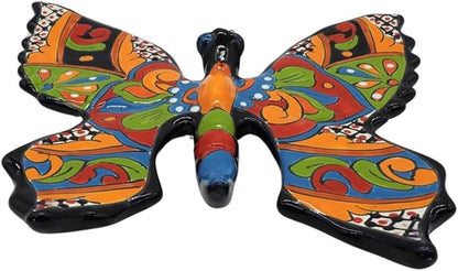 Wall Butterfly Medium Hand Painted Indoor Outdoor Multi Colored (Talavera)